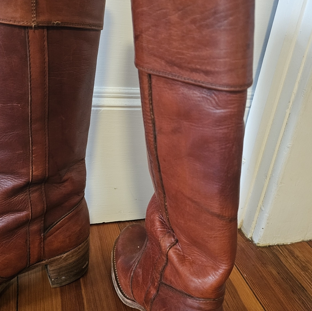 Vintage Frye Brown Cognac Campus Boots Size 9 Great Condition - Picture 6 of 11